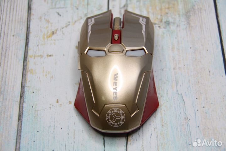Мышь беспроводная железный человек 2.4 ггц светло