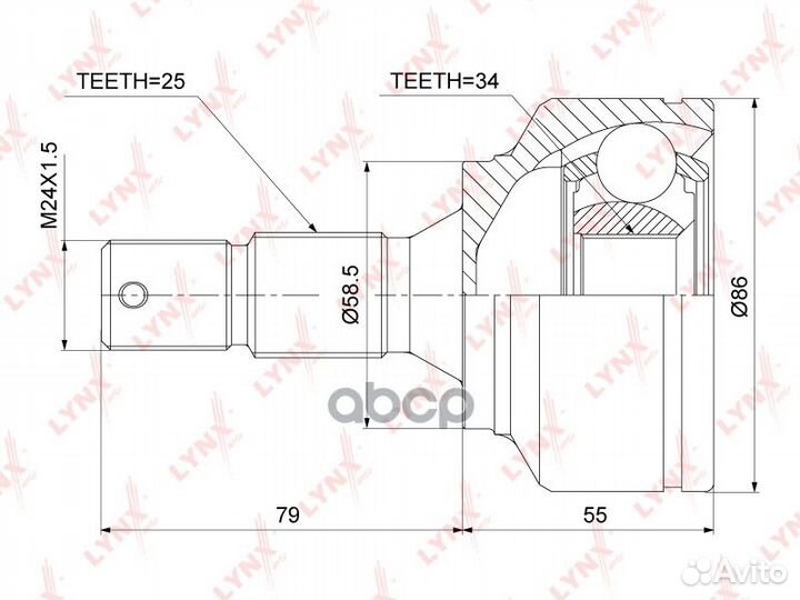 ШРУС PSA berlingo/partner/C4/308 08- наружн