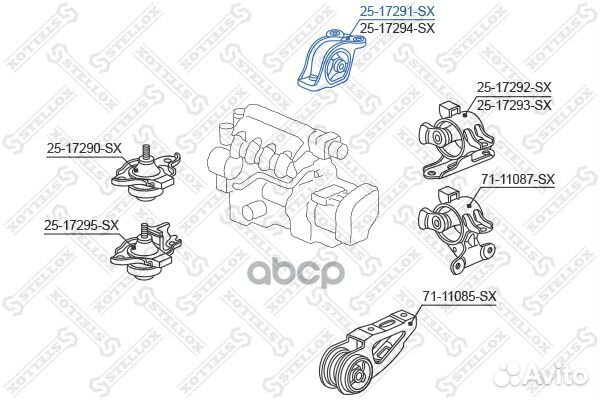 25-17291-SX подушка двигателя задняя Honda Jaz