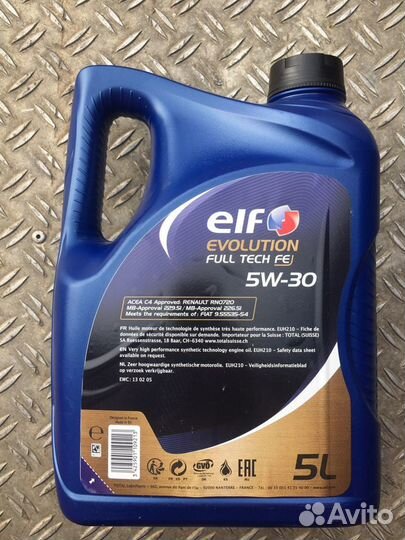 Масло моторное 5w30 elf evolution full tech fe