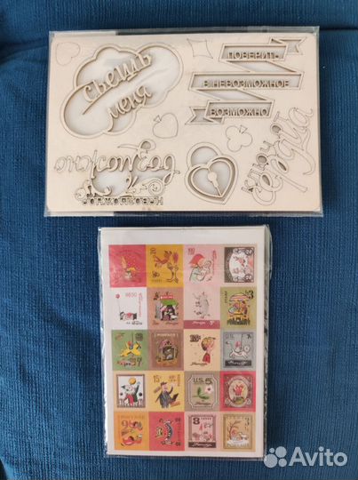 Чипборд, высечки, наклейки для скрапбукинга