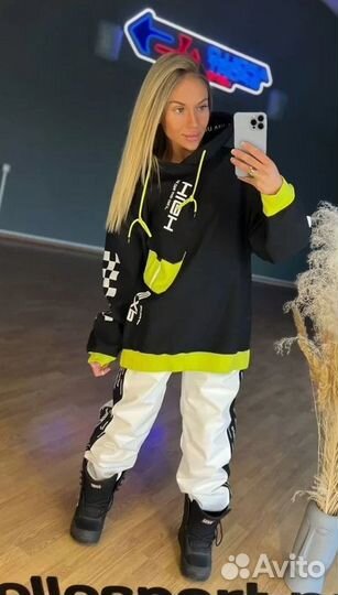 Худи горнолыжное унисекс черн/зел