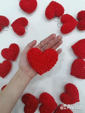Мягкая игрушка-брелок сердце, ручная работа