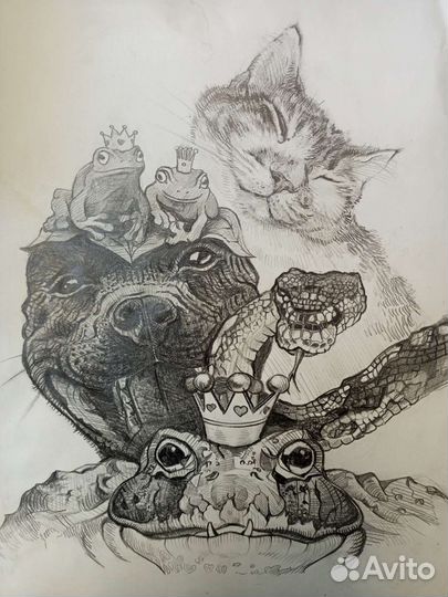 Рисунки карандашом и акварелью