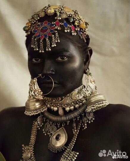 Огромные серьги Джумки колокольчики этно ретро ом