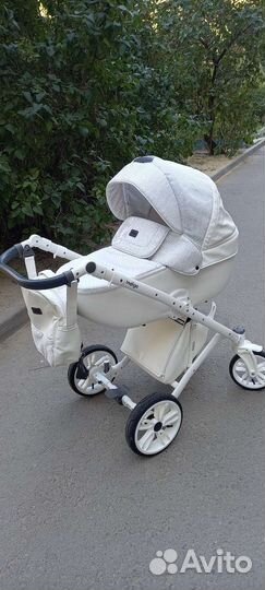Детская коляска Indigo комбинированная эко-кожа