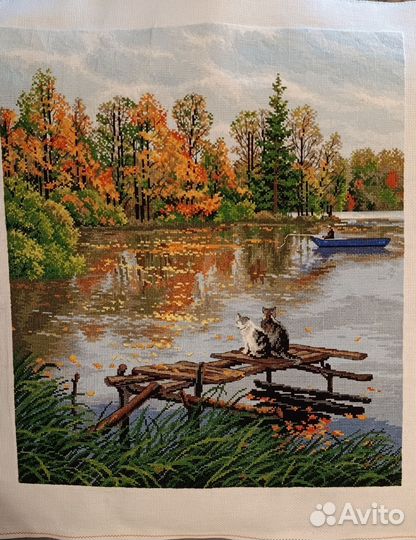 Картина вышитая крестом, ручная работа