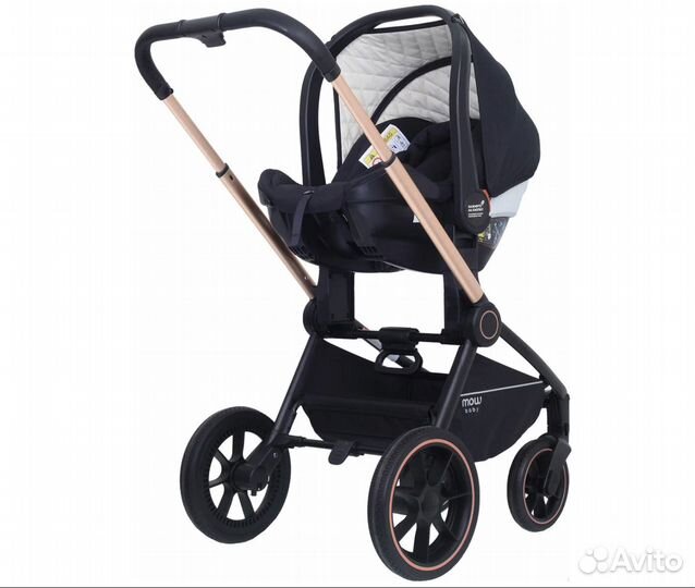 Коляска 3 В 1 mowbaby zoom gold black