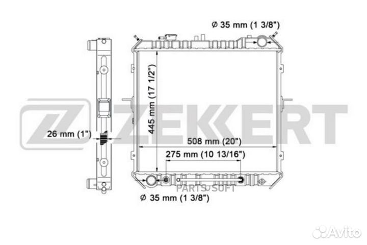 Радиатор охлаждения Киа Спортаж 97- АКПП