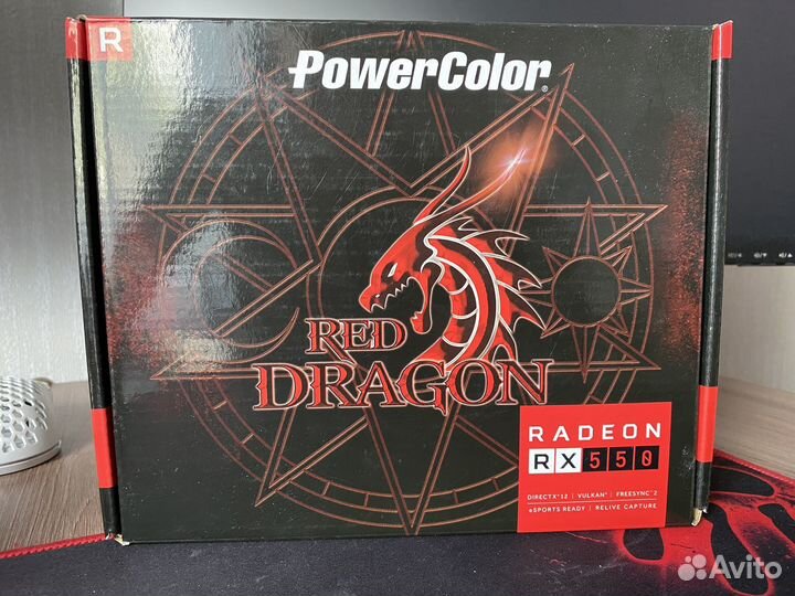 Видеокарта PowerColor RX 550 Red Dragon 4gb