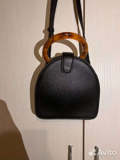 Сумка чёрная кожаная