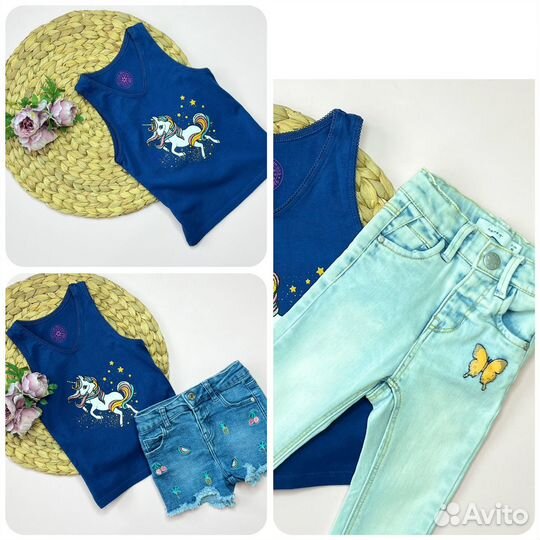 Пакет фирменных летних вещей для девочки 74-80 см