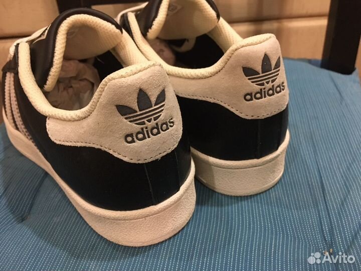 Кроссовки adidas superstar черные кожаные