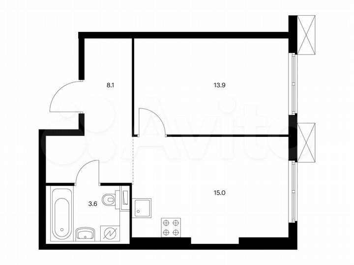 1-к. квартира, 40,6 м², 17/17 эт.