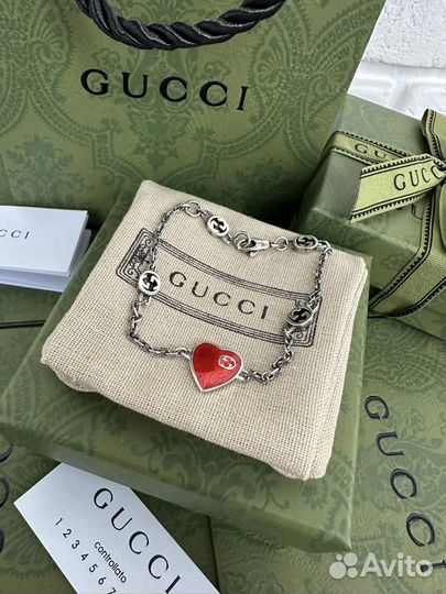 Браслет Gucci Гучи серебро