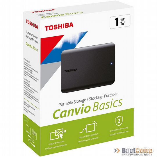 Жесткий диск внешний 1Tb 2.5” toshiba Canvio Basics hdtb510EK3AA