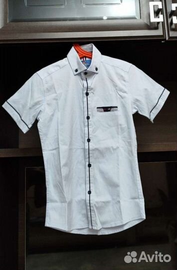 Рубашка на мальчика 134 на кнопках