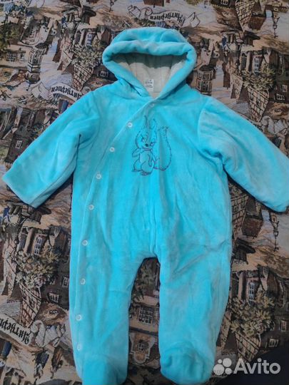 Велюровый утеплённый комбенизон