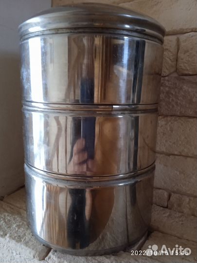 Нержавеющий контейнер для переноса пищи 3 секции