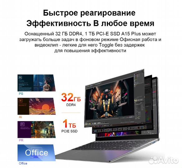 Ноутбук Ninkear A15 Plus 15,6-дюймовый IPS Full HD