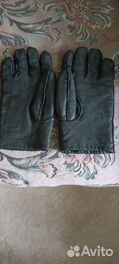 Мужские кожаные перчатки зимние