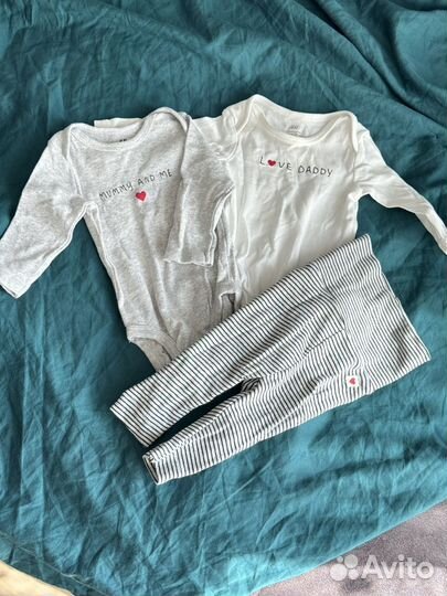 Комплект боди и ползунки 56 H&M