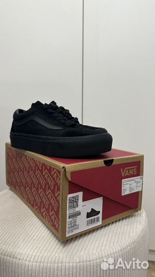 Кеды vans old skool platform 37 черные