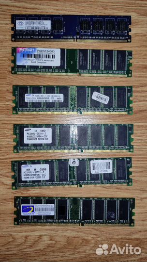 Оперативная память ddr2 512Мб 256Мб