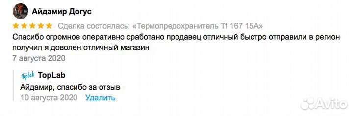 Термопредохранитель Tf 167 15A