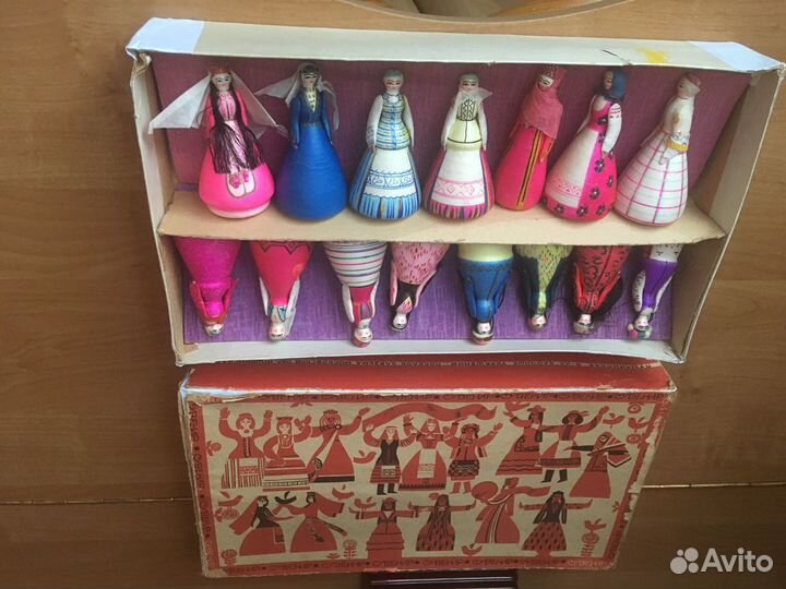 Ватная елочная игрушка 15 республик СССР коробка с