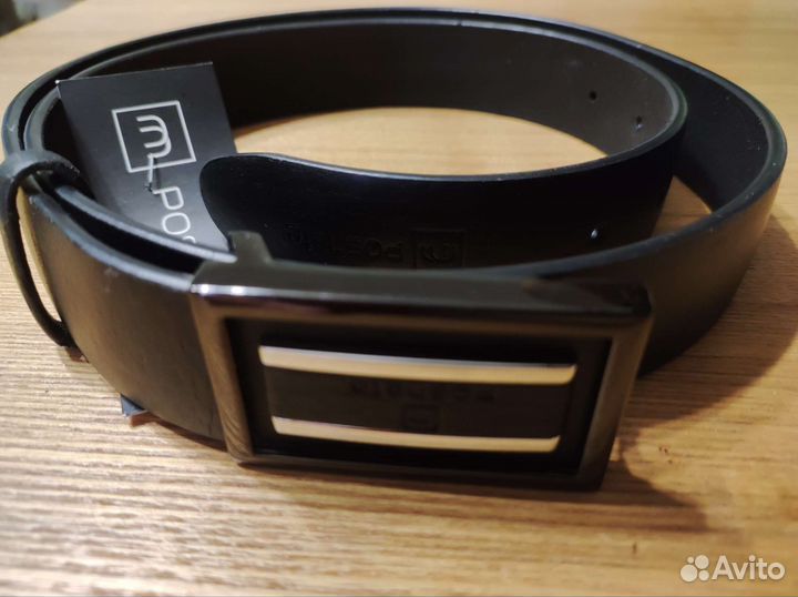 Мужской кожаный ремень Poshete, черный