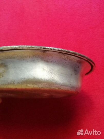 Старинная немецкая посеребренная тарелка