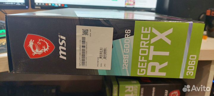 Коробка видеокарты MSI geforce RTX 3060 12GB