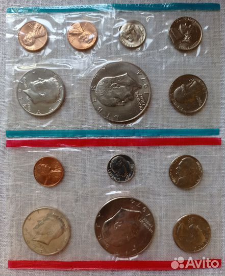 Набор монет регулярной чеканки США 1974 года