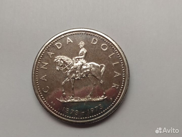 Канада 1 доллар 1973 серебро в футляре UNC