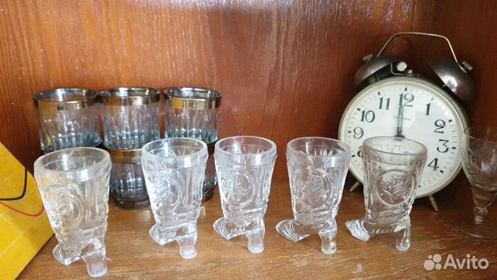 Рюмки сапожки хрусталь