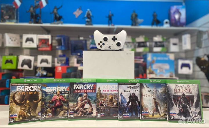 Xbox One S + Игры Ubisoft, Far Cry, Assassin