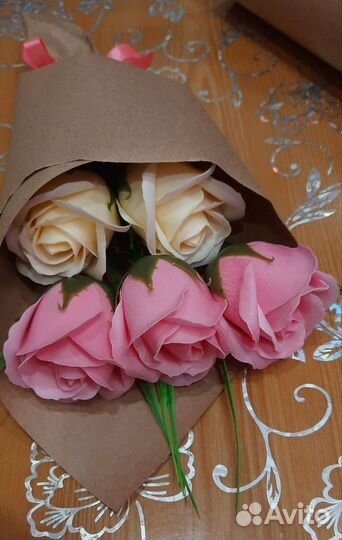 Букет из мыльных роз