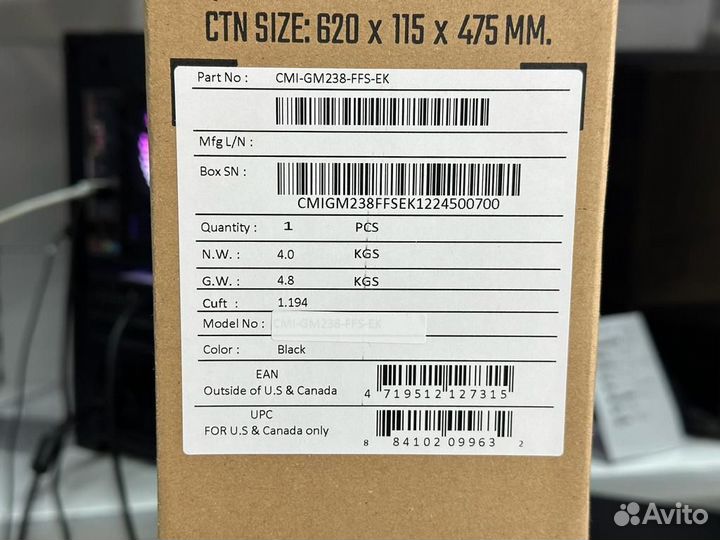 Новый монитор Cooler master матрица Ips 27д 144гц