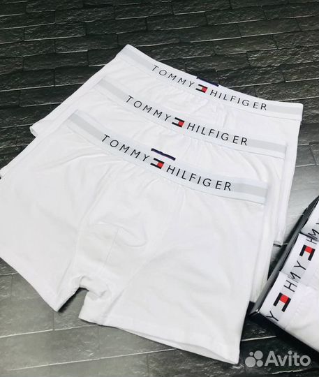 Трусы мужские tommy hilfiger белые хлопок арт.637