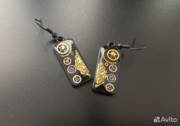 Креативный подарок серьги в стиле стимпанк