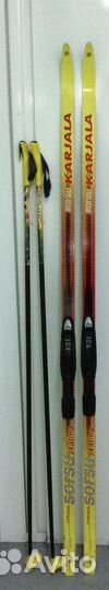 Беговые пластиковые лыжи Karjala + лыжные ботинки