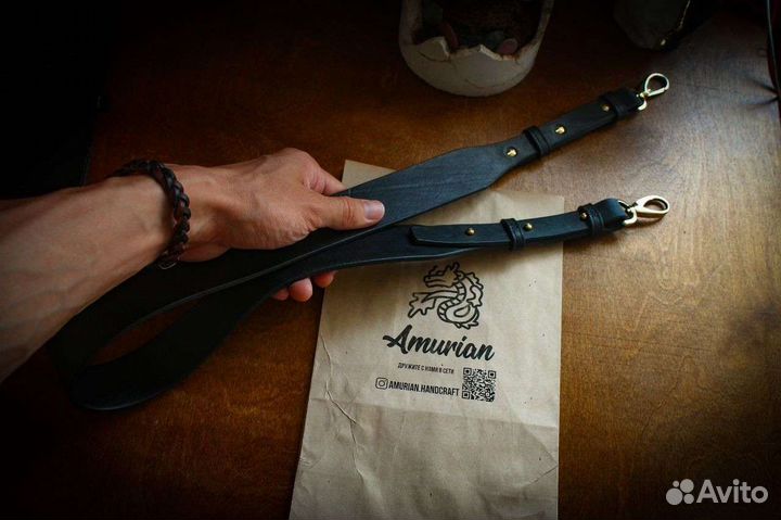 Кожаный ремень для сумки