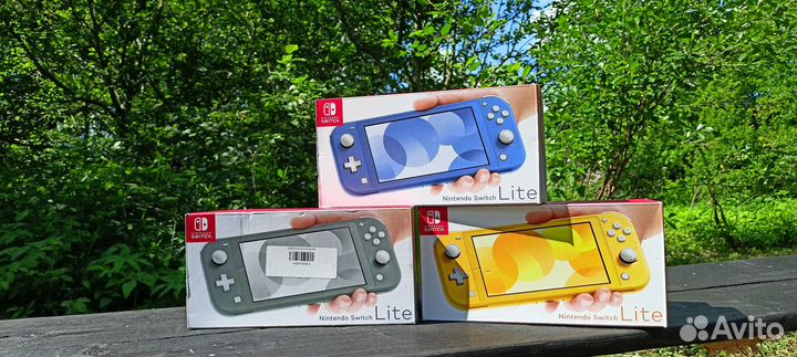 Новая Nintendo switch lite прошитая цвет чёрн син
