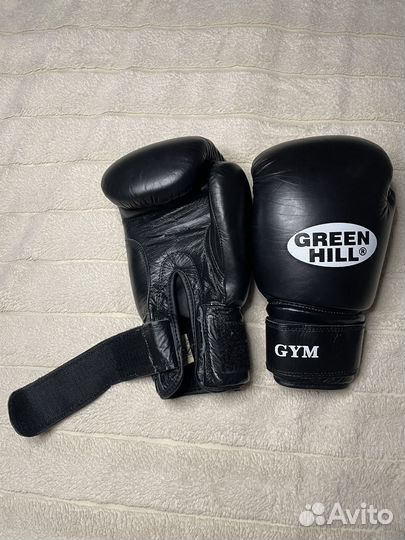 Боксерские перчатки 12 oz green hill кожа