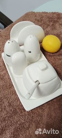 Набор для специй фарфор с сахарницей