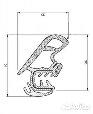 Уплотнитель двери VW Transporter Т5 (аналог)