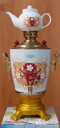 Самовар с заварочным чайником