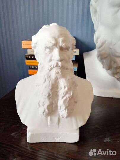 Бюст Льва Толстого. 21 см. Гипсовая голова