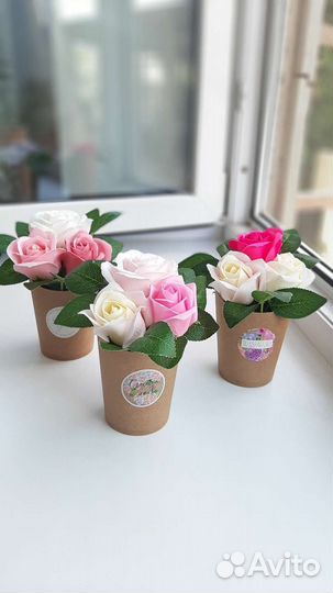 Букеты-комплименты из мыльных роз